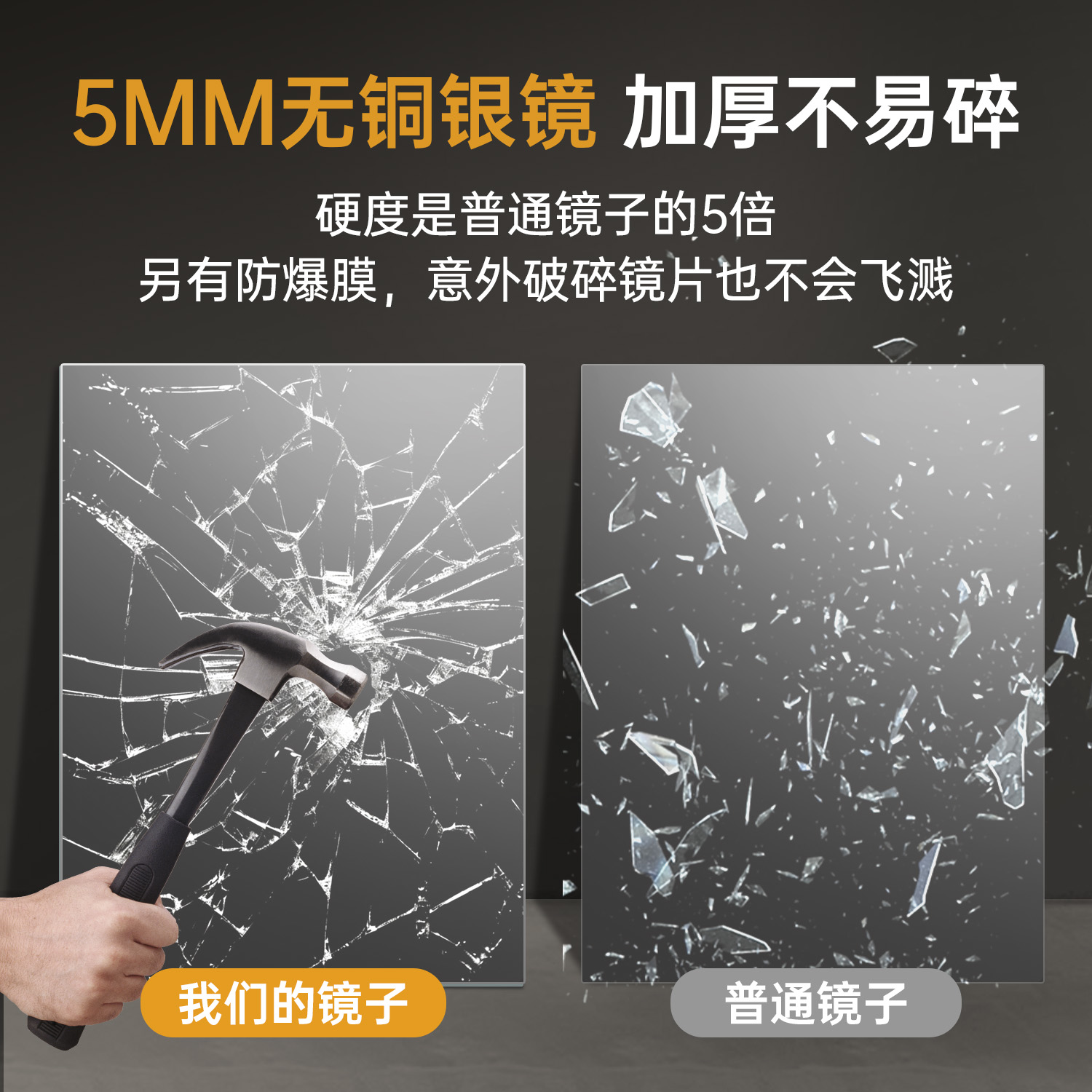 收纳功能置物架智能浴室镜  家用LED除雾功能 跨境出口